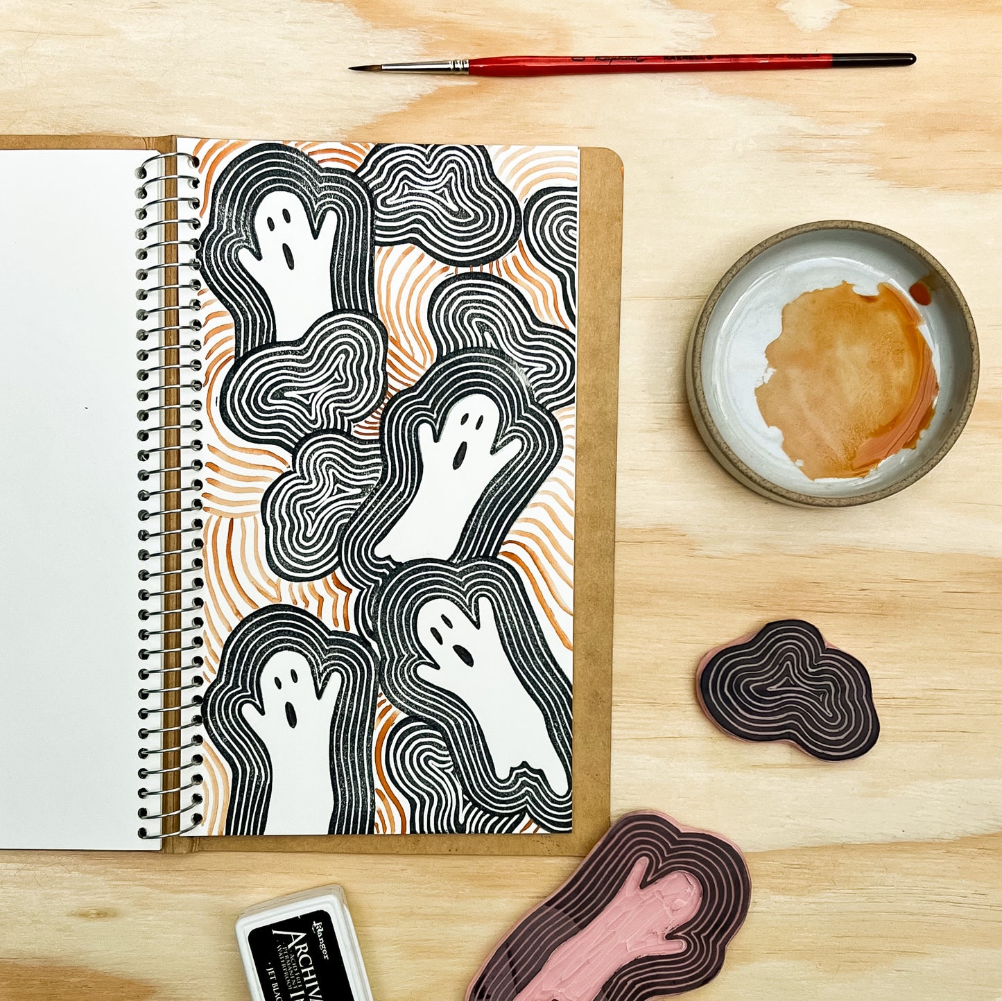 Ghostly Patterned Printmaking with Rachel Cummings