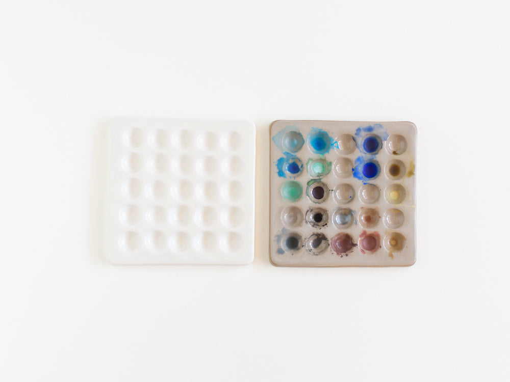CfM + Cloutier Ceramics Slipcast Square Mixing Palette - Porcelain