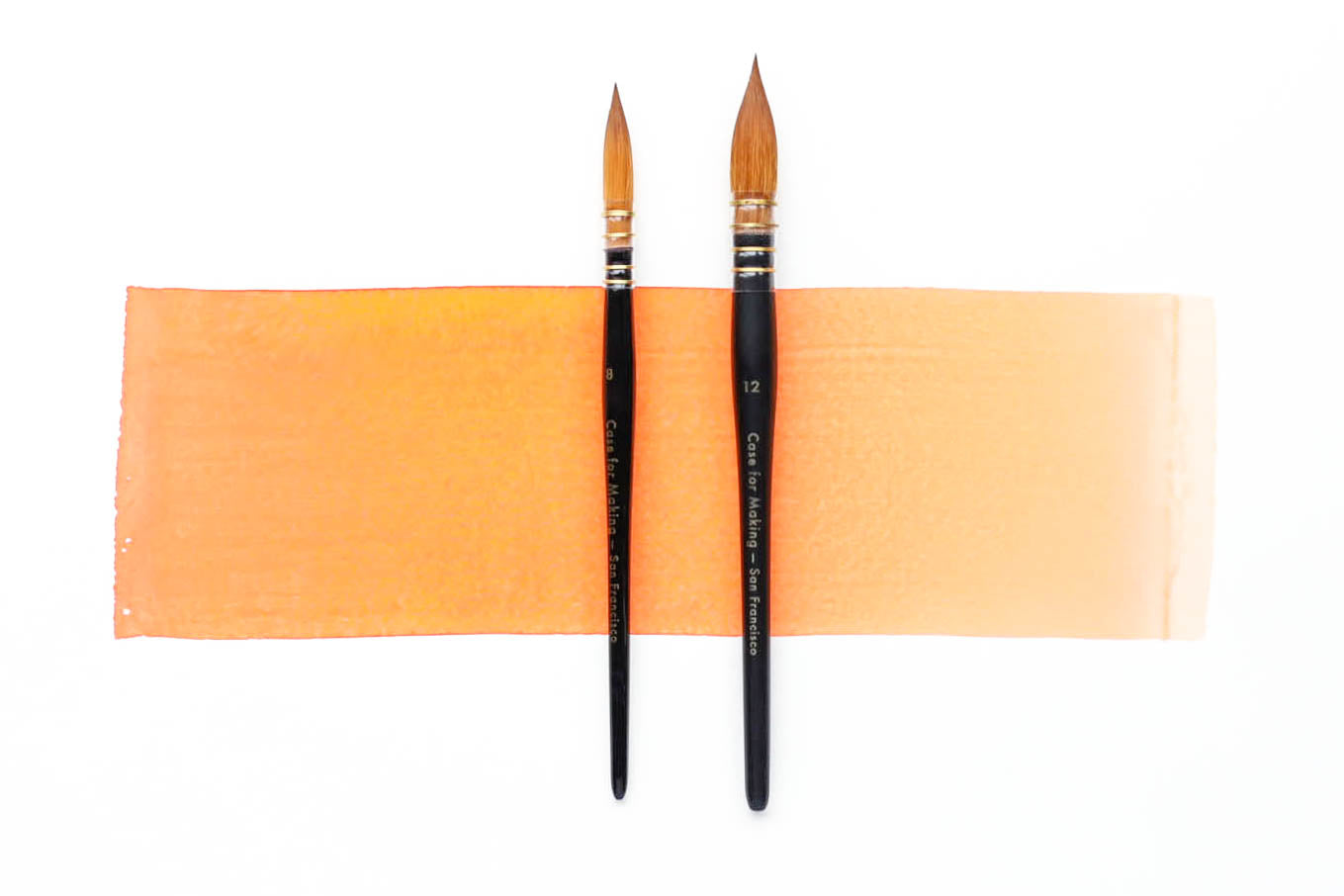 Two sizes side by side of the Case for Making Mop Brushes. From left to right: size 8, size 12.