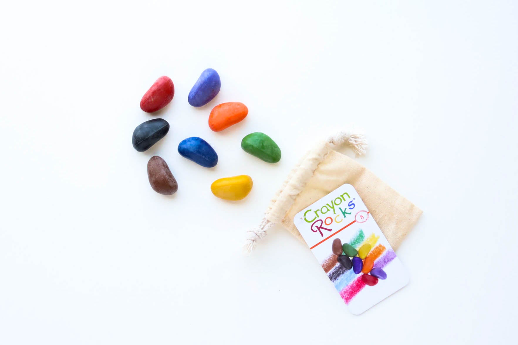 24 - Eco Soy Rock Crayons in a Muslin Bag - Crayon Rocks