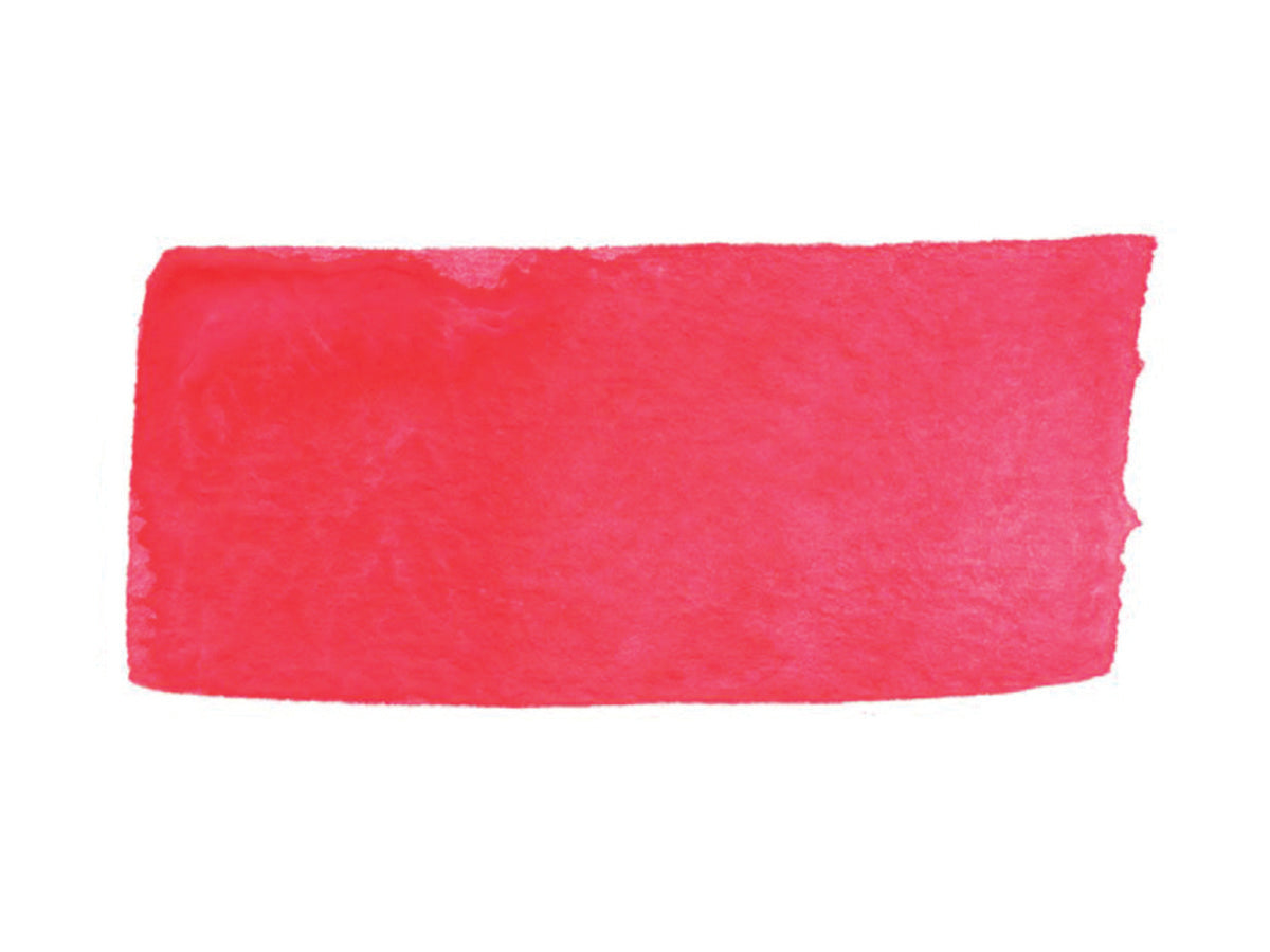 A hand painted swatch of Fluorescent Flame Red.