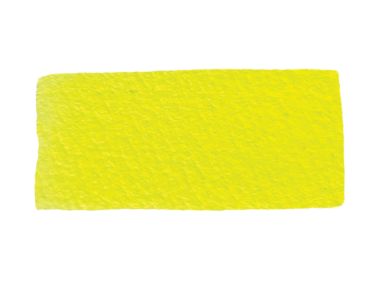 A hand painted swatch of Fluorescent Yellow.