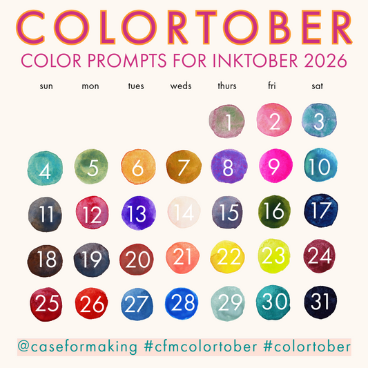 Colortober calendar image of all the colors on each day