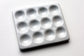 White Porcelain Spot Plate white on white background with 12 wells