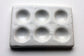 White Porcelain Spot Plate white on white background with 6 wells
