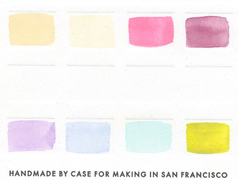 A close up of the pre-painted Spring Palette swatch card.